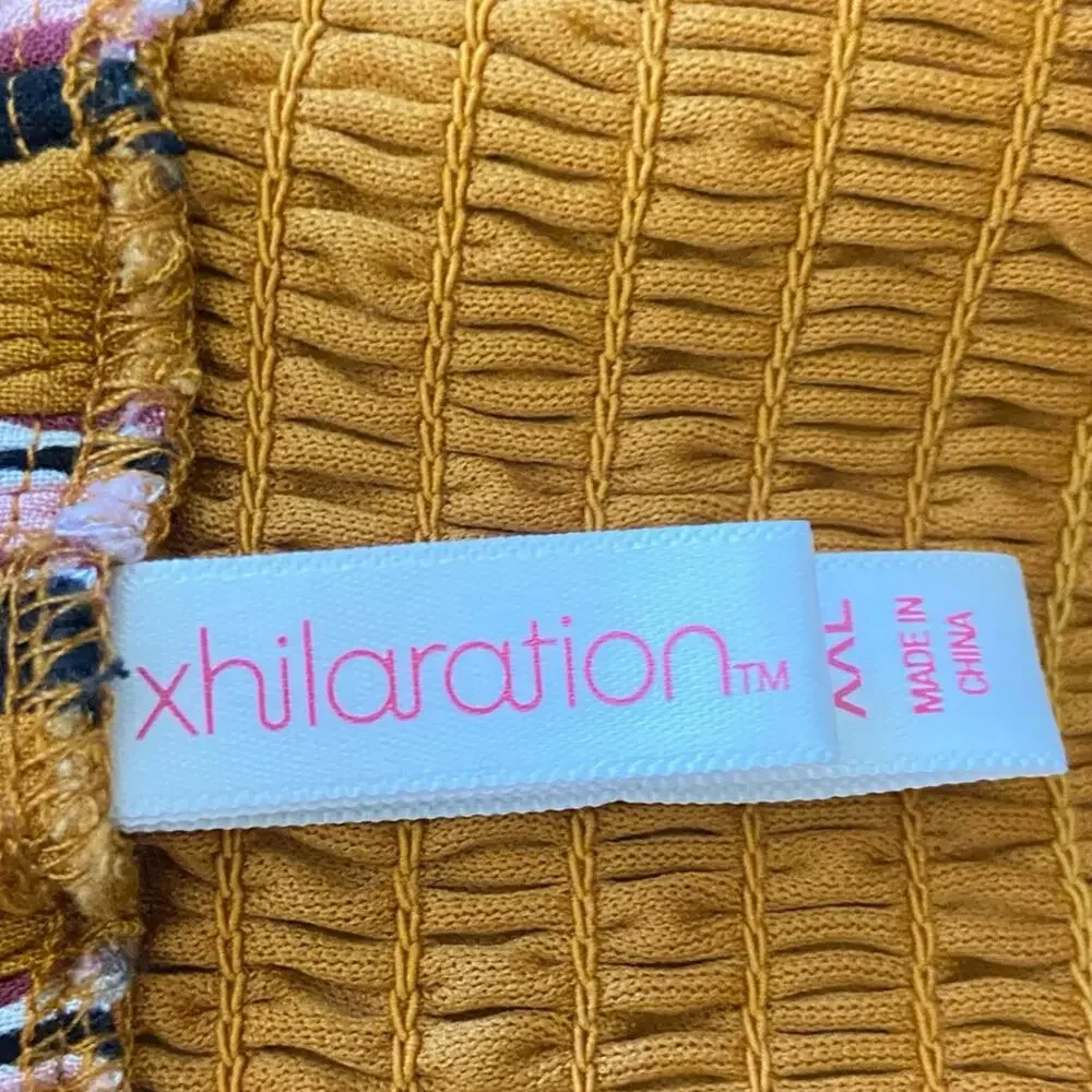 Xhilaration Striped Faux Wrap Mini Sleeveless Dress Smocked Back Womens Size XXL - Picture 9 of 11